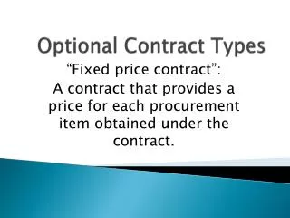 Optional Contract Types
