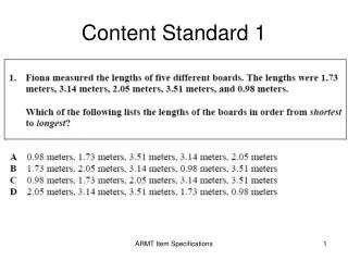 content standard 1