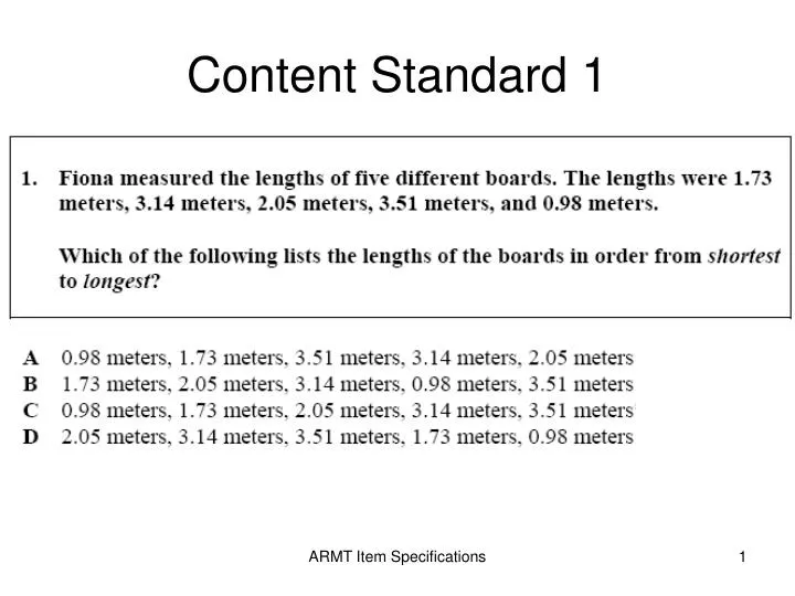 content standard 1