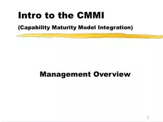 Intro to the CMMI (Capability Maturity Model Integration)