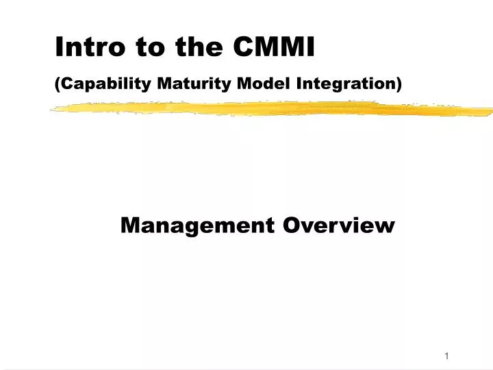 intro to the cmmi capability maturity model integration