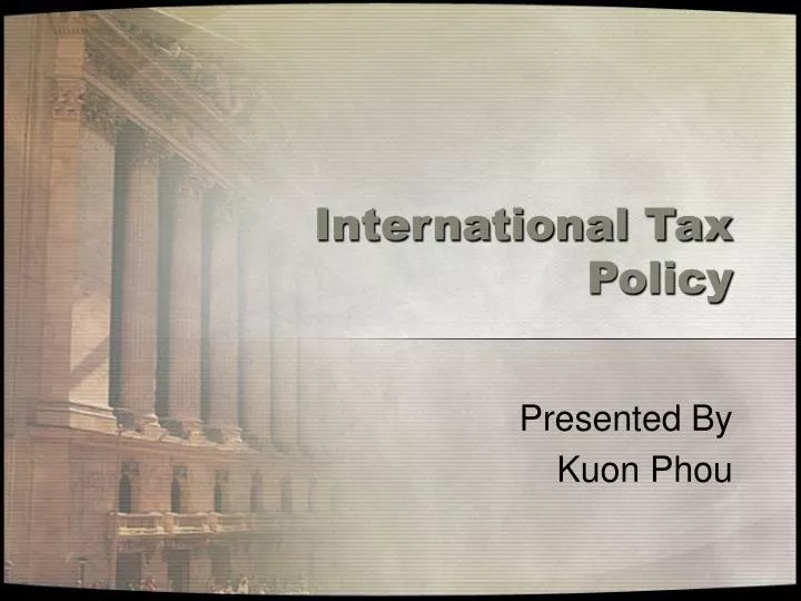 international tax policy