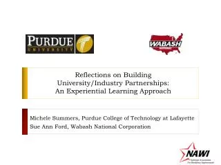 Reflections on Building University/Industry Partnerships: An Experiential Learning Approach