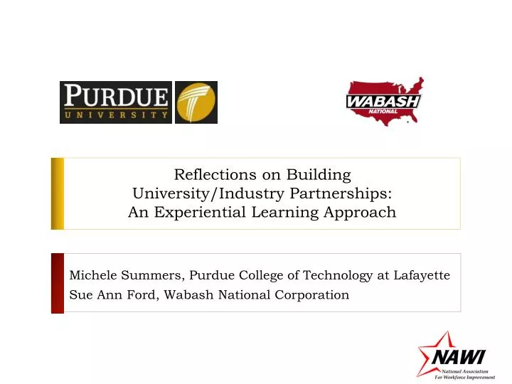 reflections on building university industry partnerships an experiential learning approach