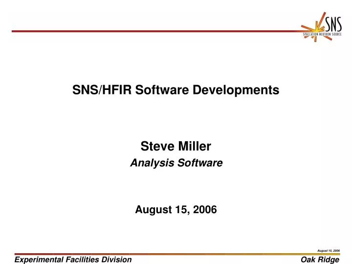 sns hfir software developments