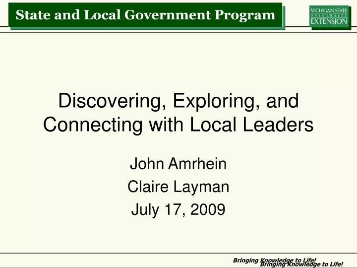 discovering exploring and connecting with local leaders