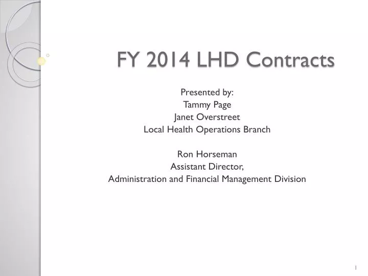 fy 2014 lhd contracts