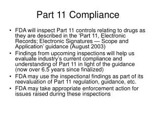 Part 11 Compliance
