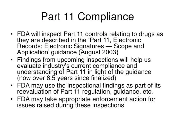part 11 compliance
