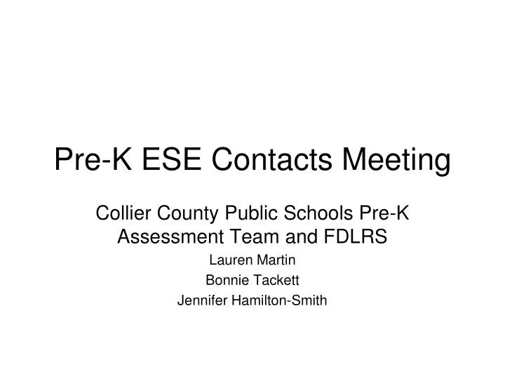 pre k ese contacts meeting