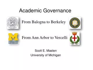 Academic Governance From Balogna to Berkeley