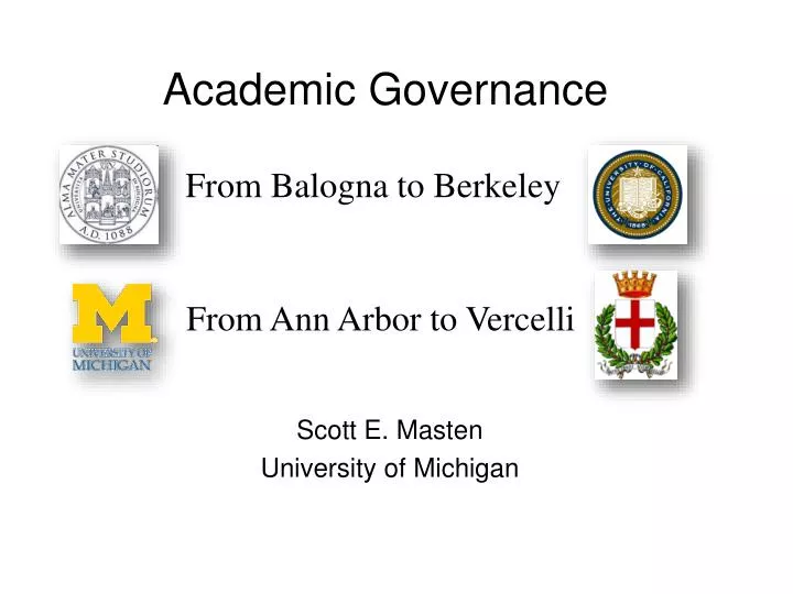academic governance from balogna to berkeley