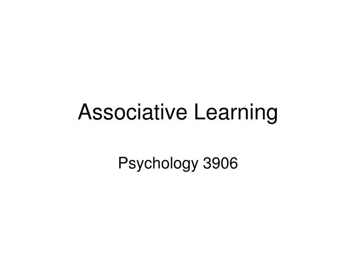 associative learning
