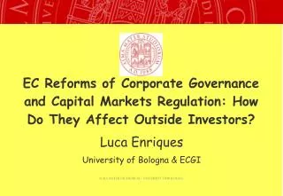 EC Reforms of Corporate Governance and Capital Markets Regulation: How Do They Affect Outside Investors?