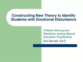 Constructing New Theory to Identify Students with Emotional Disturbance