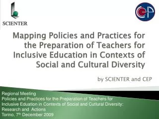 Mapping Policies and Practices for the Preparation of Teachers for Inclusive Education in Contexts of Social and Cultura