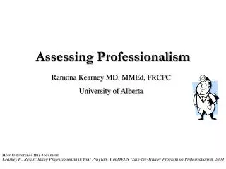 Assessing Professionalism
