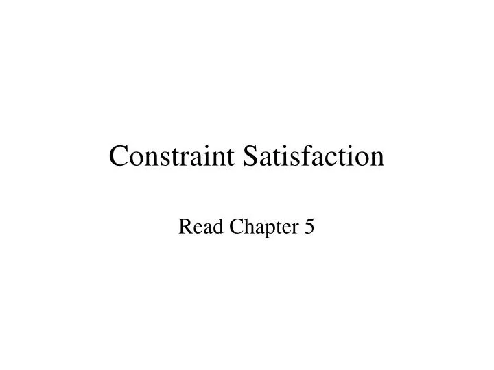constraint satisfaction
