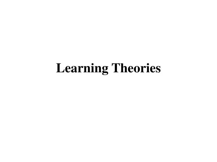 learning theories