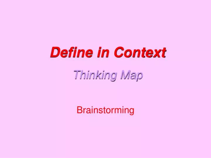 define in context thinking map