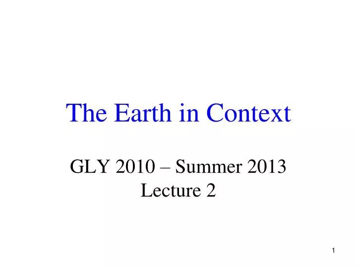 the earth in context