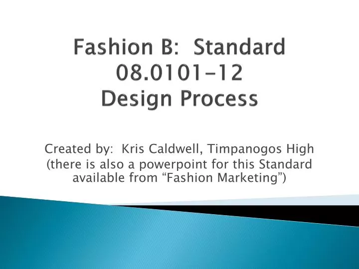 fashion b standard 08 0101 12 design process