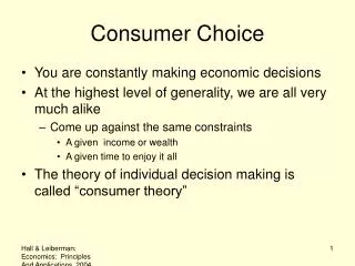 Consumer Choice