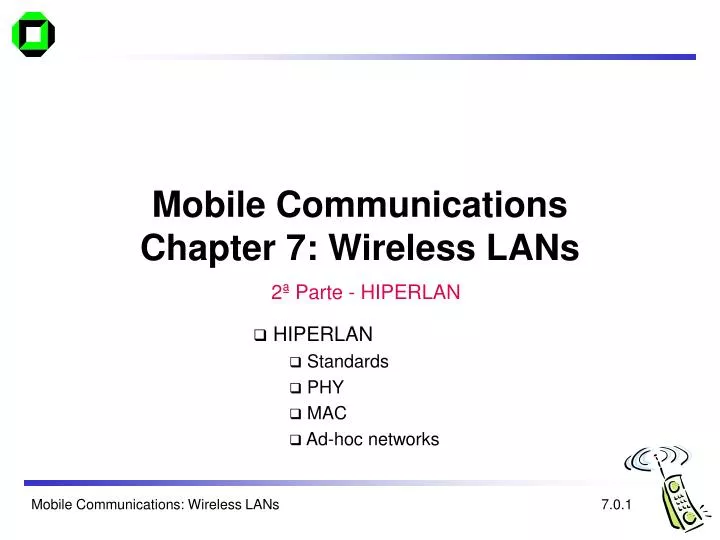 mobile communications chapter 7 wireless lans