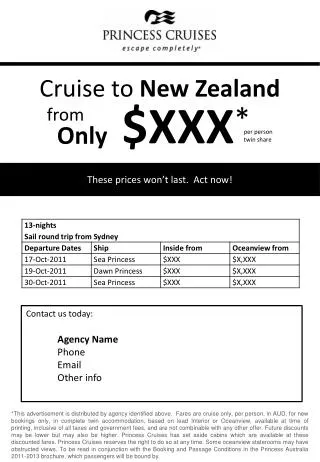 Cruise to New Zealand
