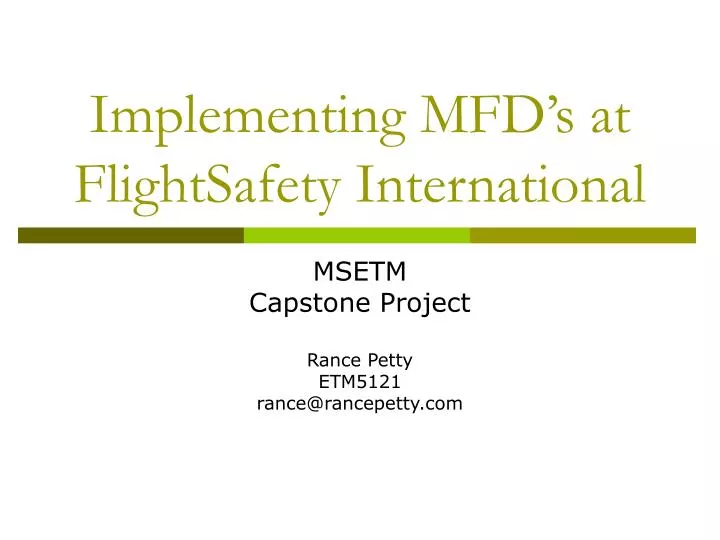 implementing mfd s at flightsafety international