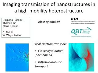 Imaging transmission of nanostructures in a high-mobility heterostructure