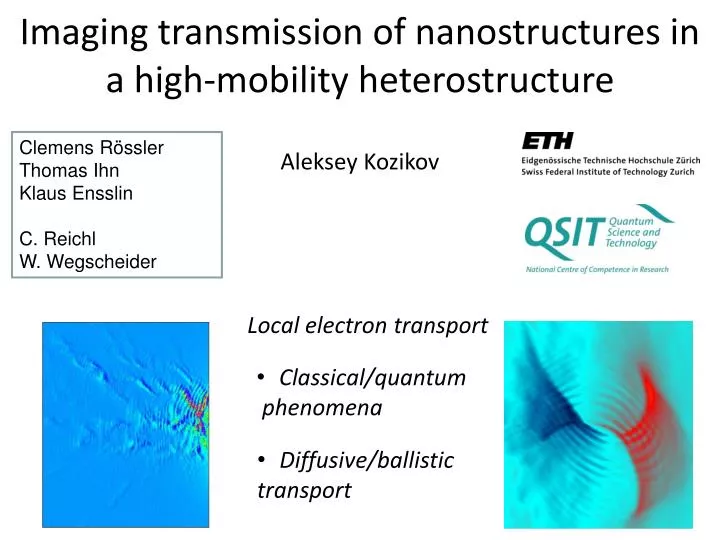 imaging transmission of nanostructures in a high mobility heterostructure