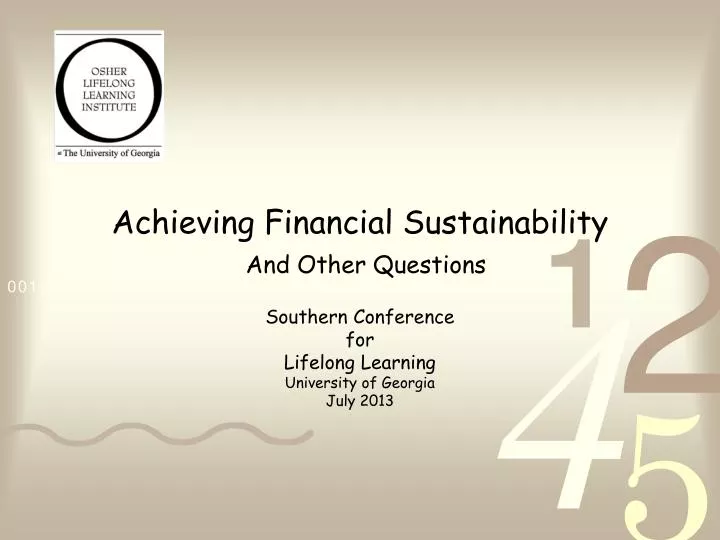 achieving financial sustainability