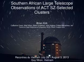 Southern African Large Telescope Observations of ACT SZ-Selected Clusters