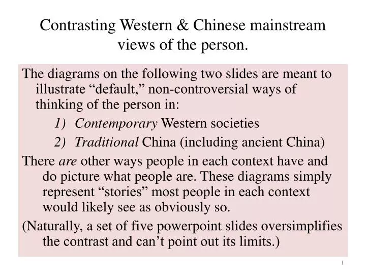 contrasting western chinese mainstream views of the person