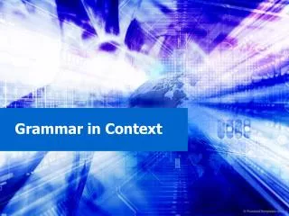 Grammar in Context