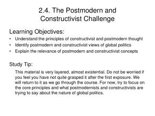 2.4. The Postmodern and Constructivist Challenge