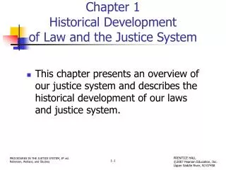 Chapter 1 Historical Development of Law and the Justice System