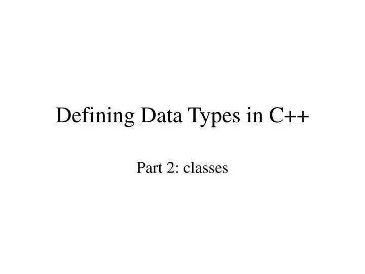 defining data types in c