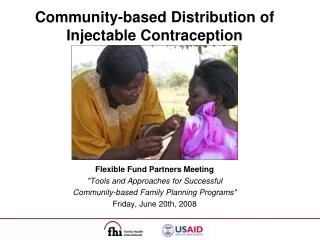 Community-based Distribution of Injectable Contraception