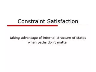 constraint satisfaction