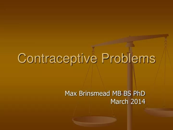 contraceptive problems
