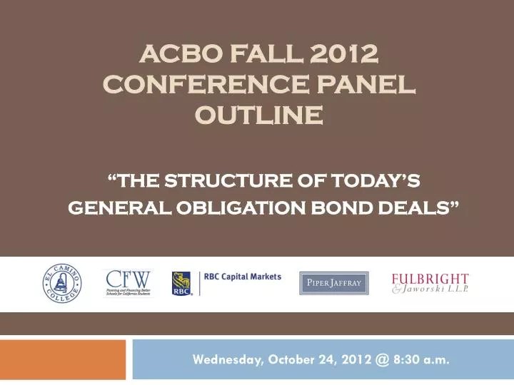 acbo fall 2012 conference panel outline
