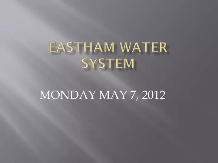 eastham water system