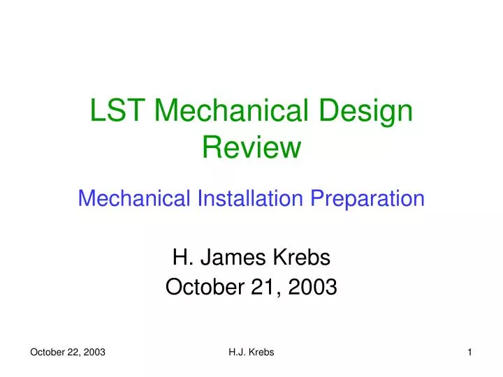 lst mechanical design review