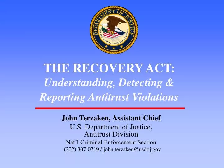 the recovery act understanding detecting reporting antitrust violations