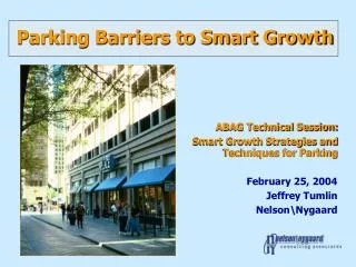 Parking Barriers to Smart Growth