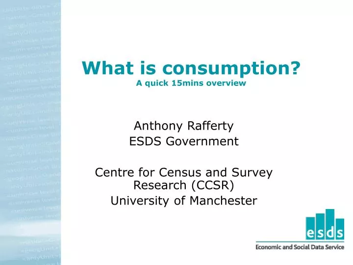 what is consumption a quick 15mins overview