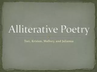 Alliterative Poetry