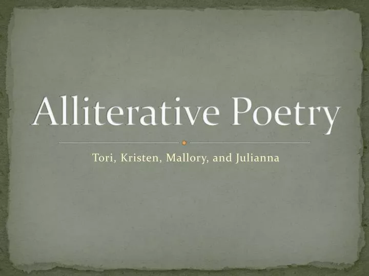 alliterative poetry